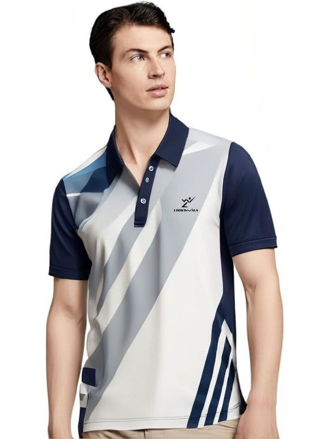 Lookswala Men Printed Polo Collar T-shirt - view 1