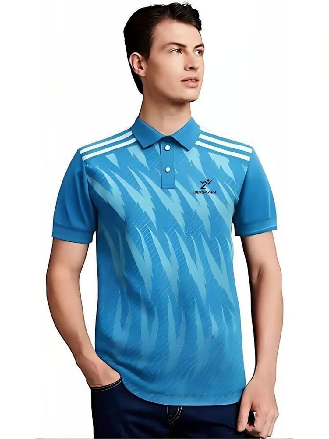 Lookswala Men Printed Polo Collar T-shirt - view 1