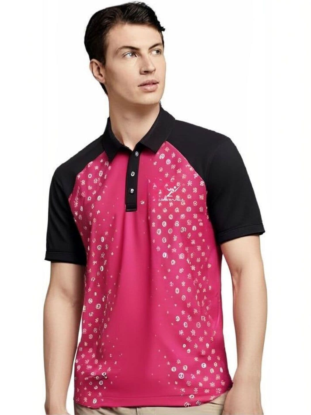 Lookswala Men Printed Polo Collar T-shirt - view 1
