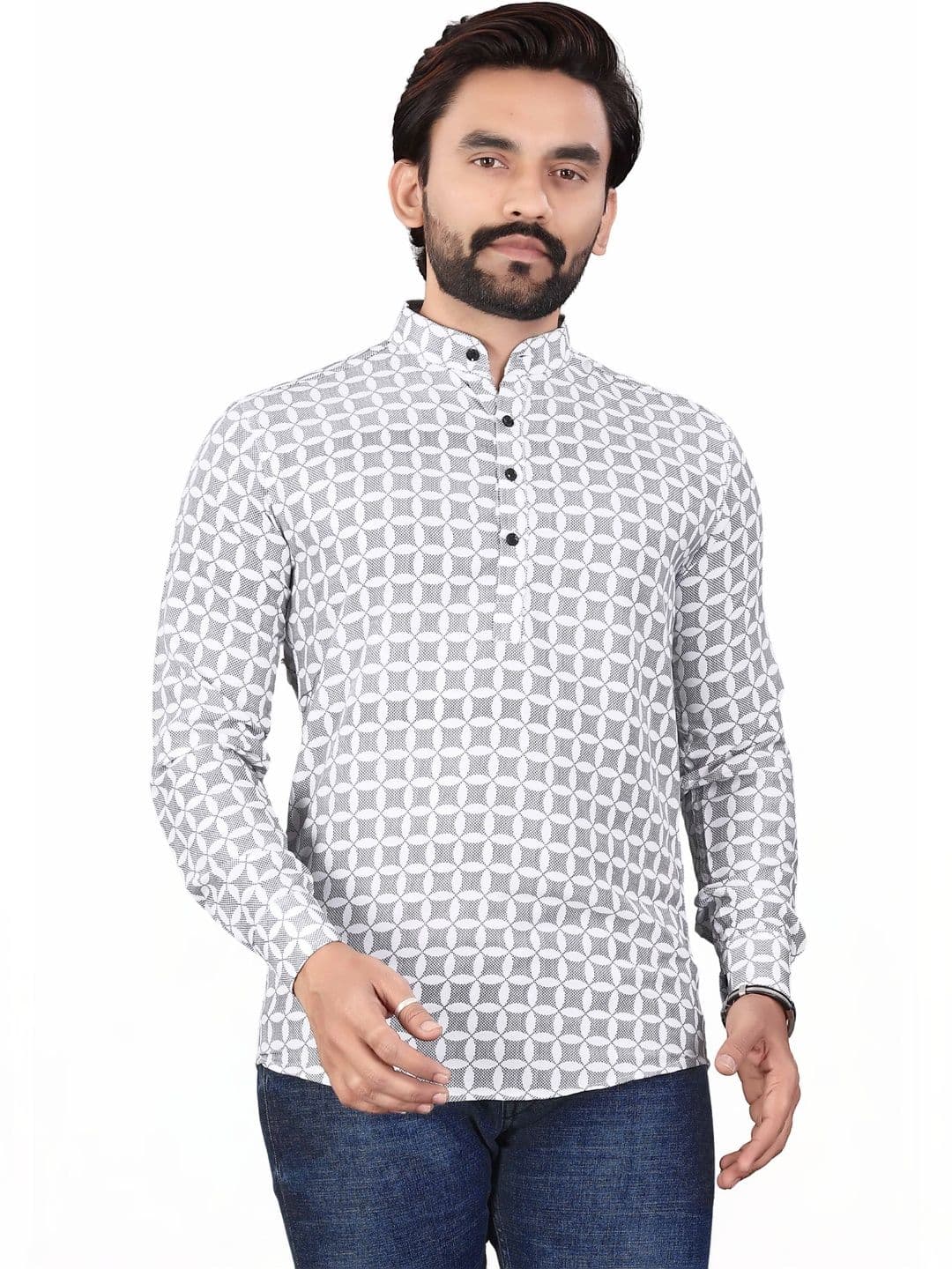 SEDUM SESTRI Men Geometric Printed Kurta - view 1