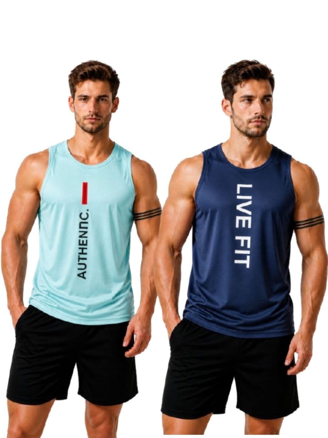 eliteeleganceapparel Pack of 2 Printed Gym Vest - view 1