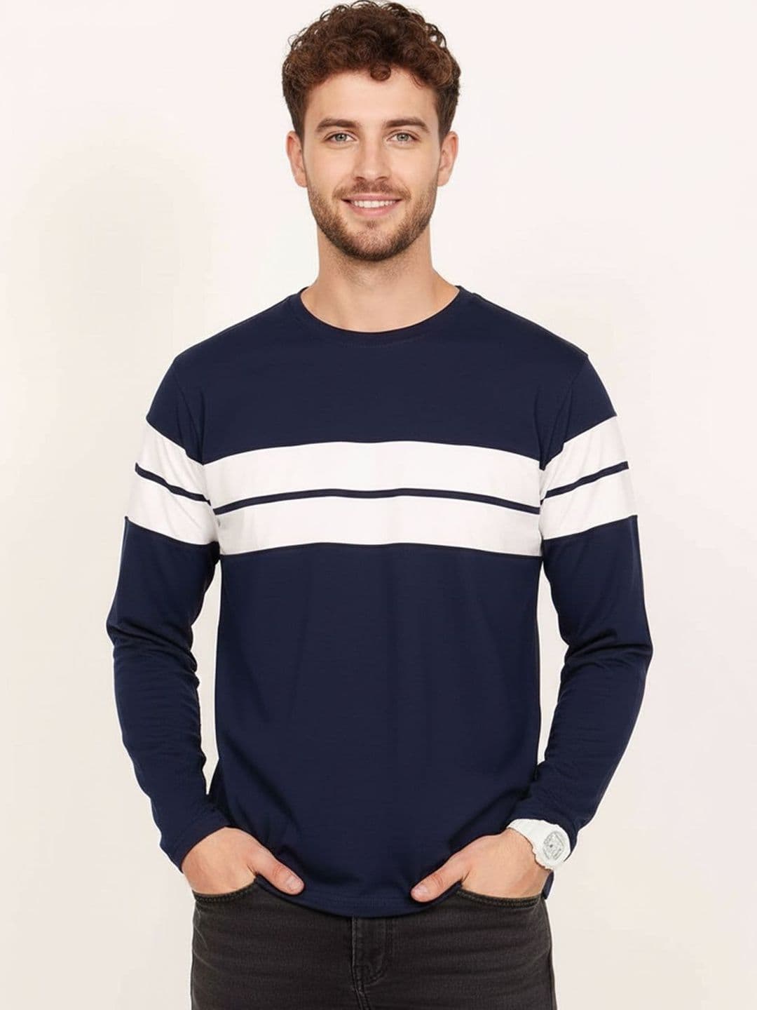 JUST ROAR Men Colourblocked T-shirt - view 1
