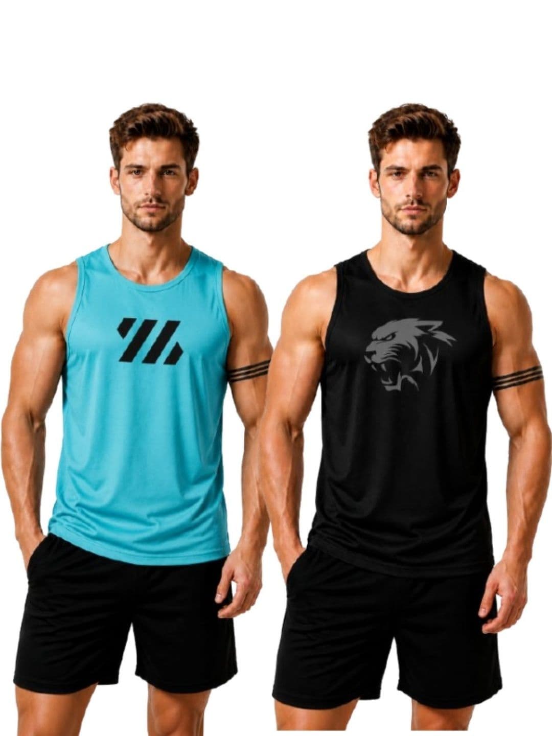 eliteeleganceapparel Pack of 2 Printed Gym Vest - view 1