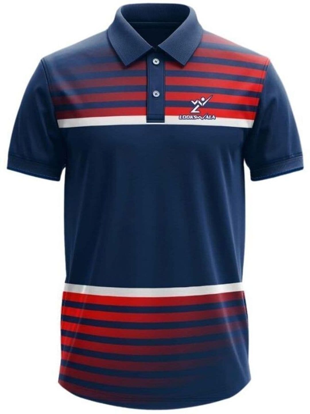 Lookswala Men Striped Polo Collar T-shirt - view 1