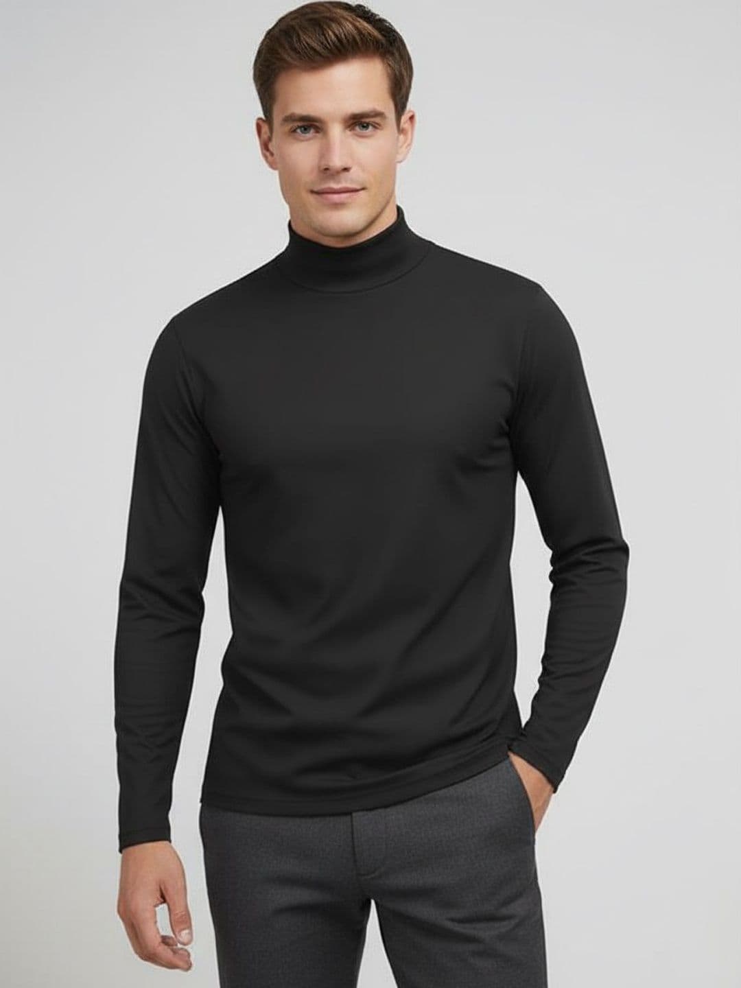 JUST ROAR Men Turtle Neck T-shirt - view 1