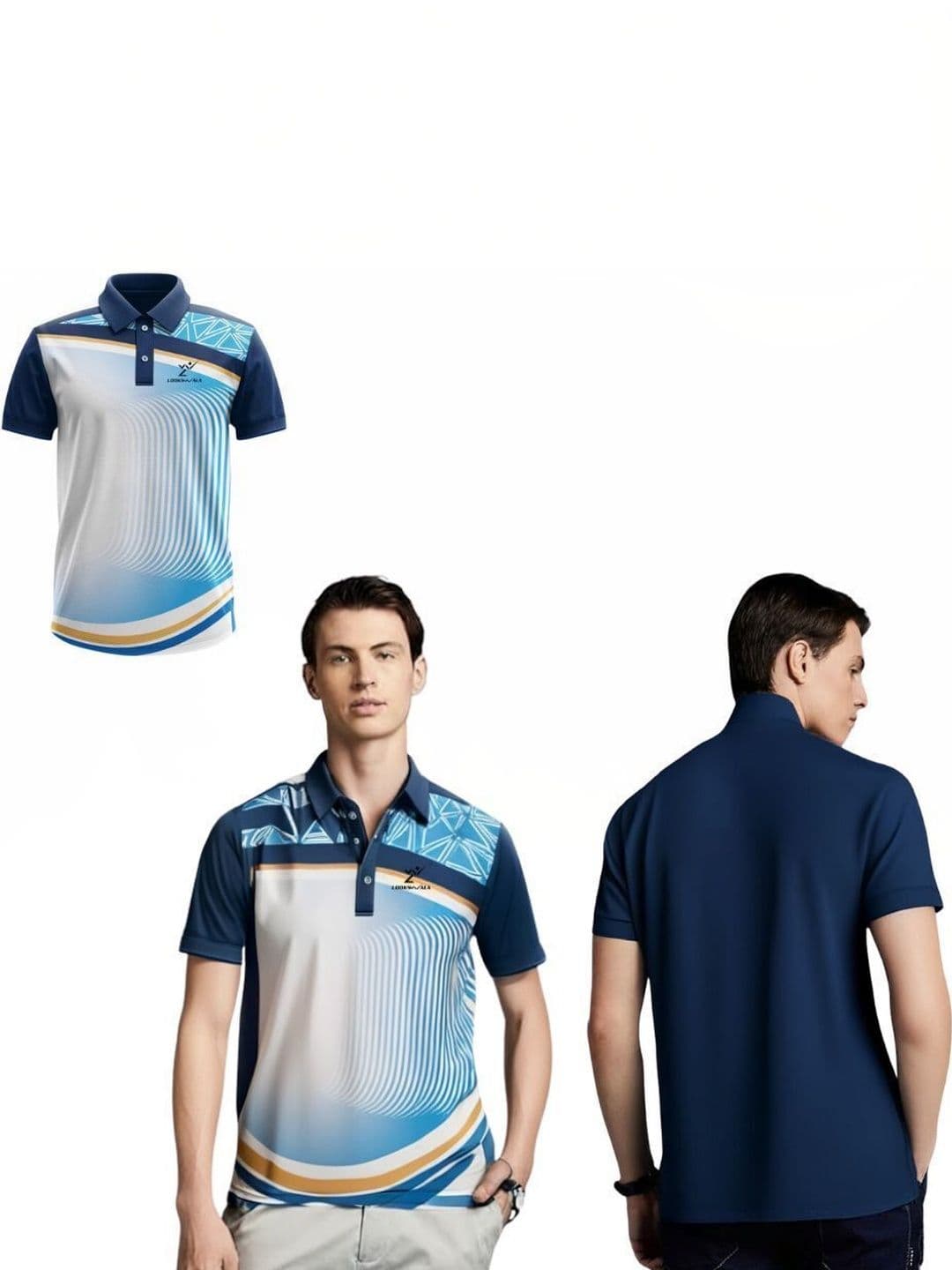 Lookswala Men Printed Polo Collar T-shirt - view 1