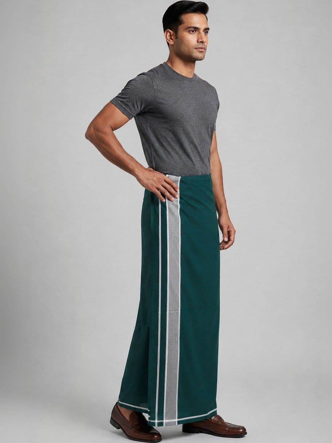 Sharan Elegance Men Striped Cotton Dhoti Dhotis - view 1