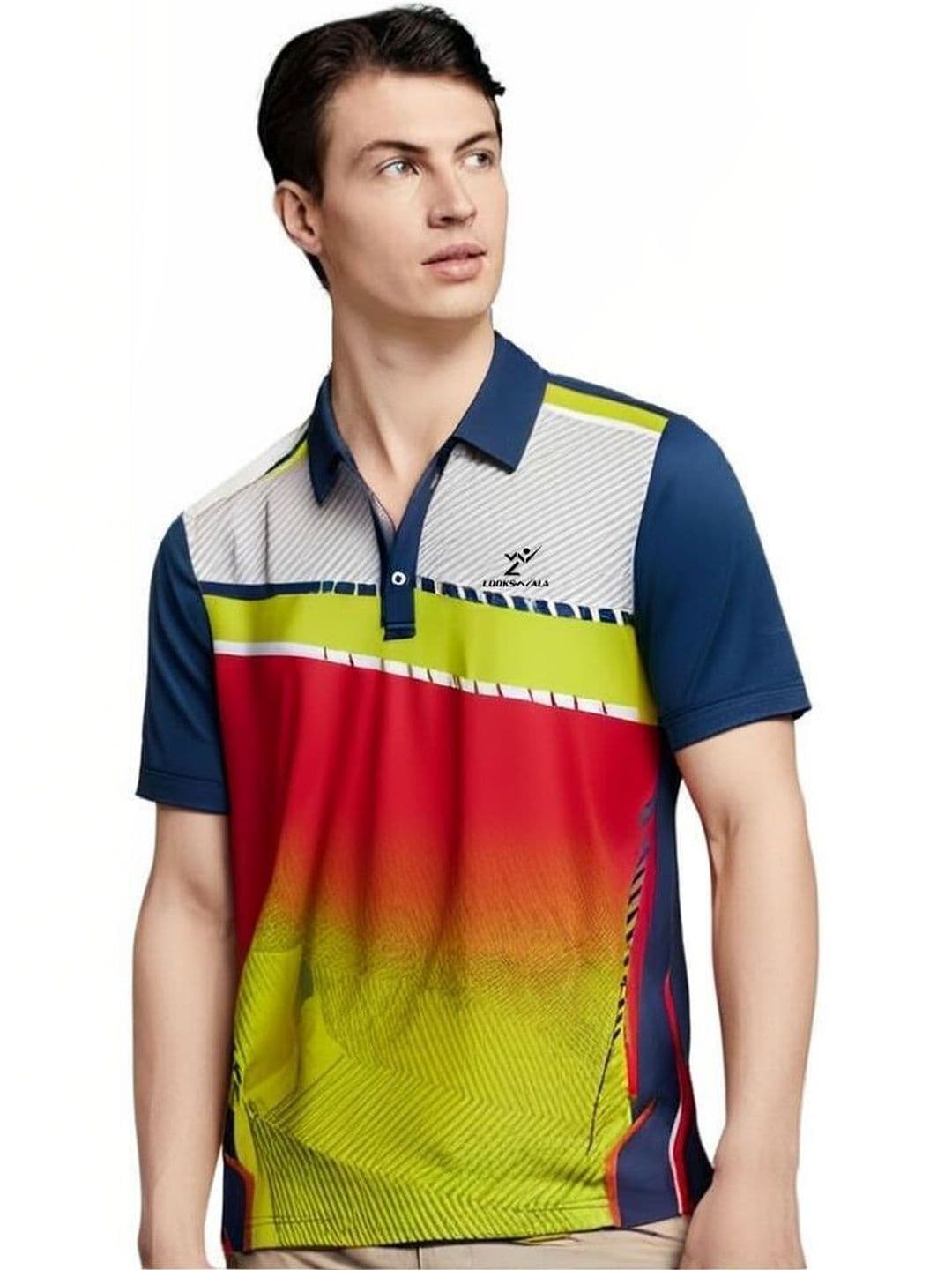 Lookswala Men Printed Polo Collar T-shirt - view 1