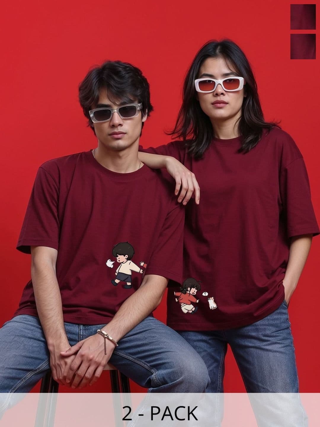 BAESD Unisex 2 Printed Twistform T-shirt - view 1