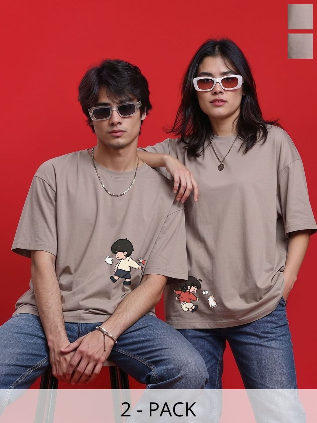 BAESD Unisex 2 Printed Twistform T-shirt - view 1