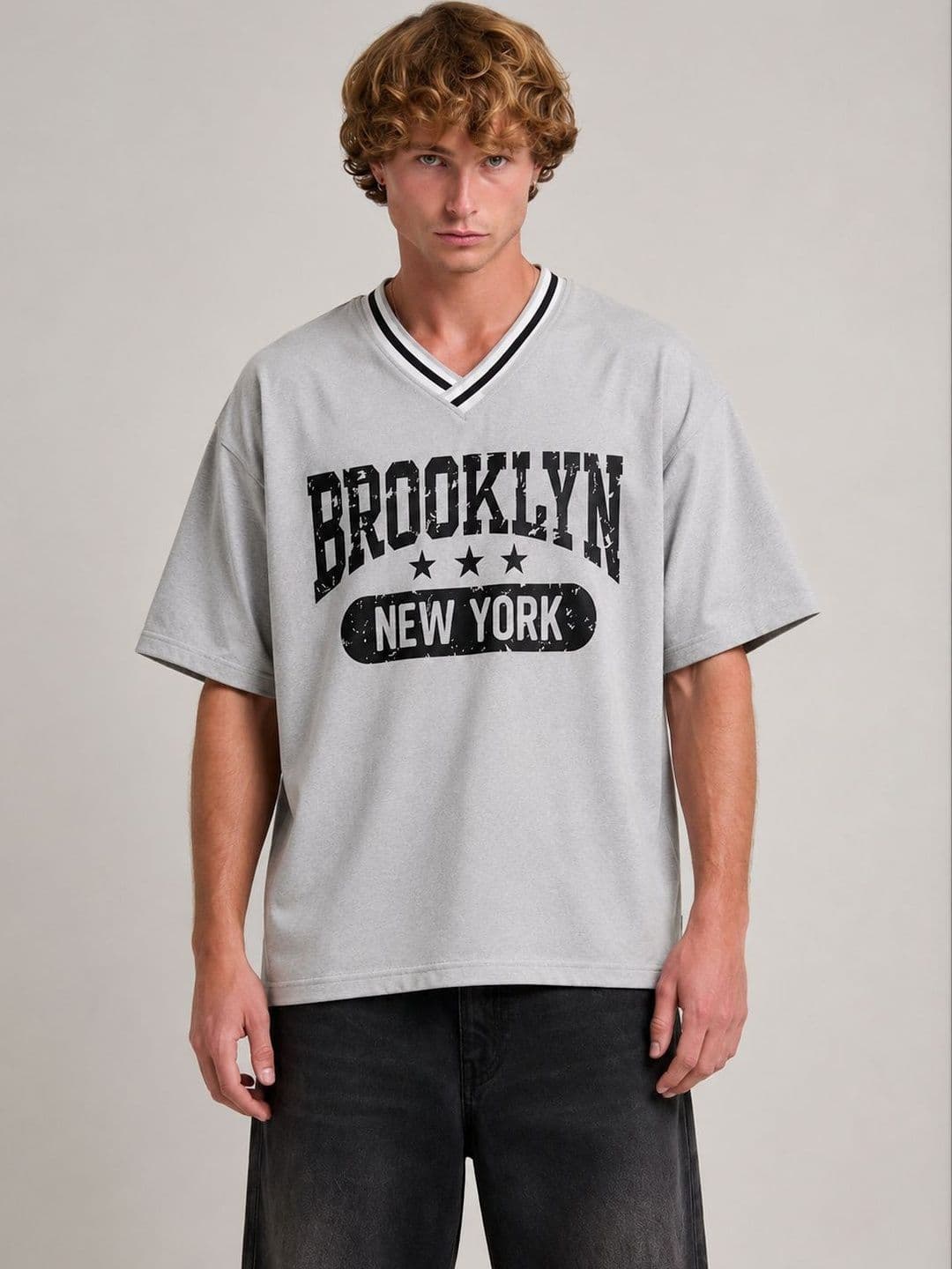 YUTA Men Brooklyn Jersey Grey Tshirt - view 1