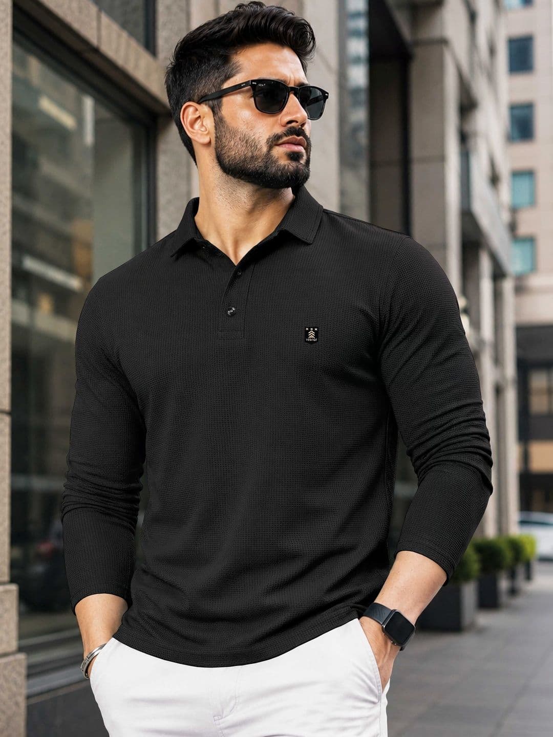 VeBNoR Men Self Design Polo Collar T-shirt - view 1