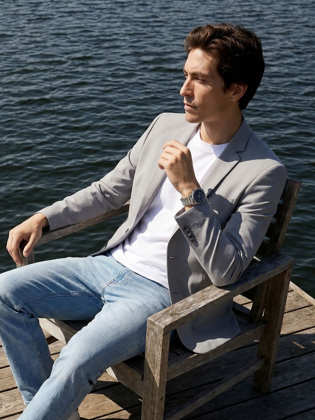 Mast & Harbour Notched Lapel Single Breasted Casual Blazer - view 1