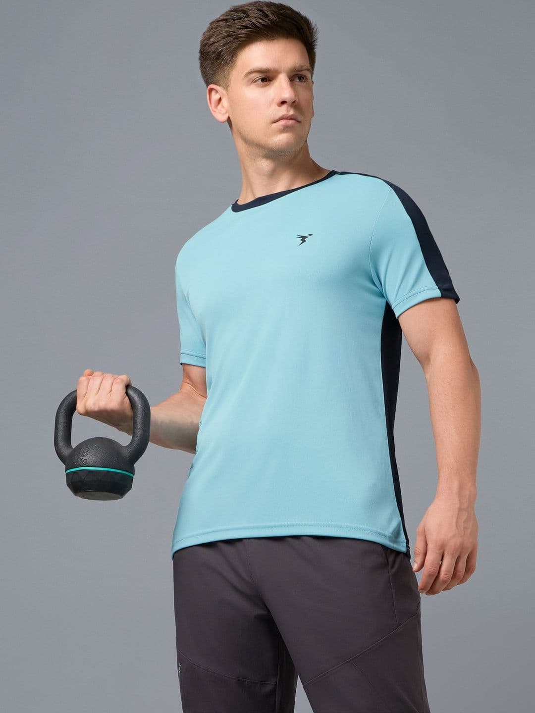 Technosport Men Brand Logo Colourblocked Slim Fit T-shirt - view 1
