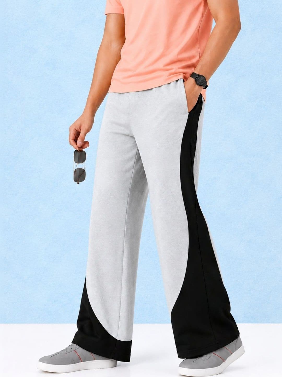 TEDWOODS Men Colourblocked Wide Leg Track Pants - view 1