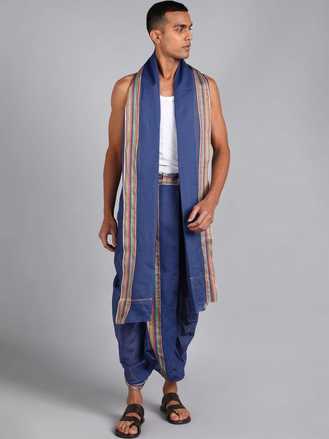 Sawariya handloom Men Striped Cotton Dhoti Dhotis - view 1