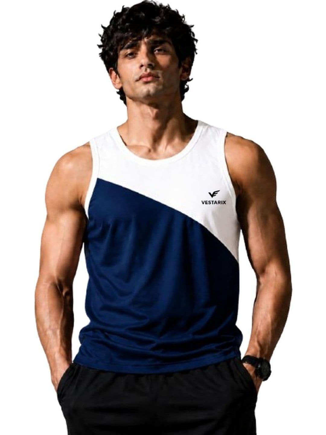 VTSPORTS Colourblocked Gym Vest - view 1