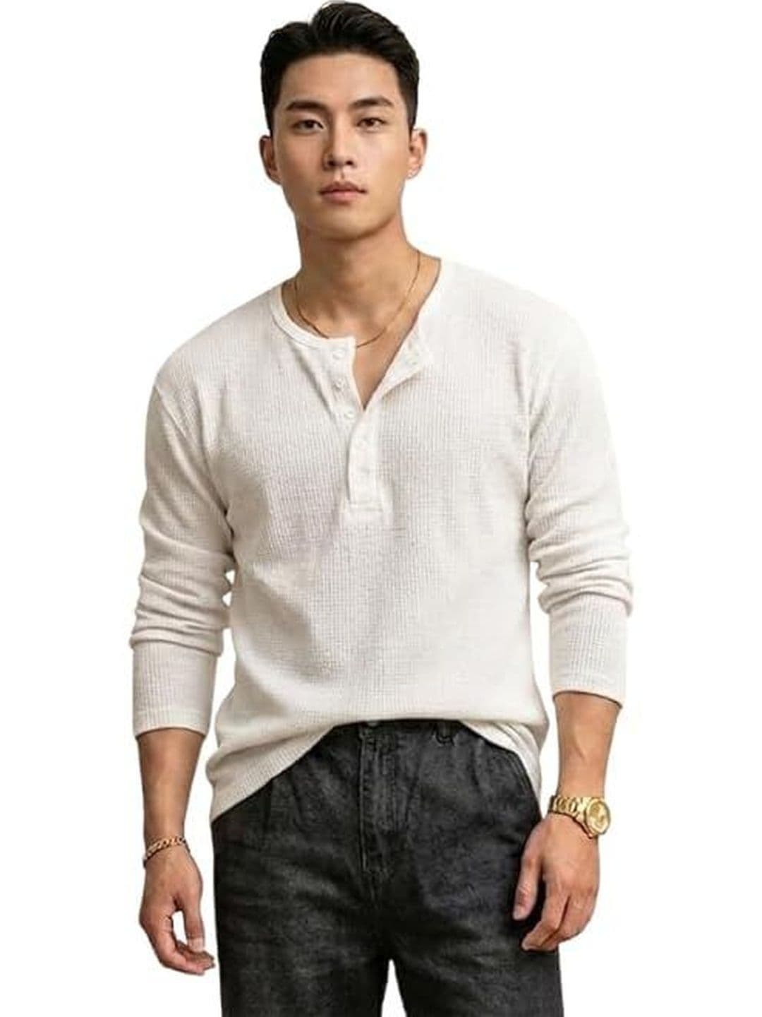 Narsingha Dreams Men Henley Neck T-shirt - view 1