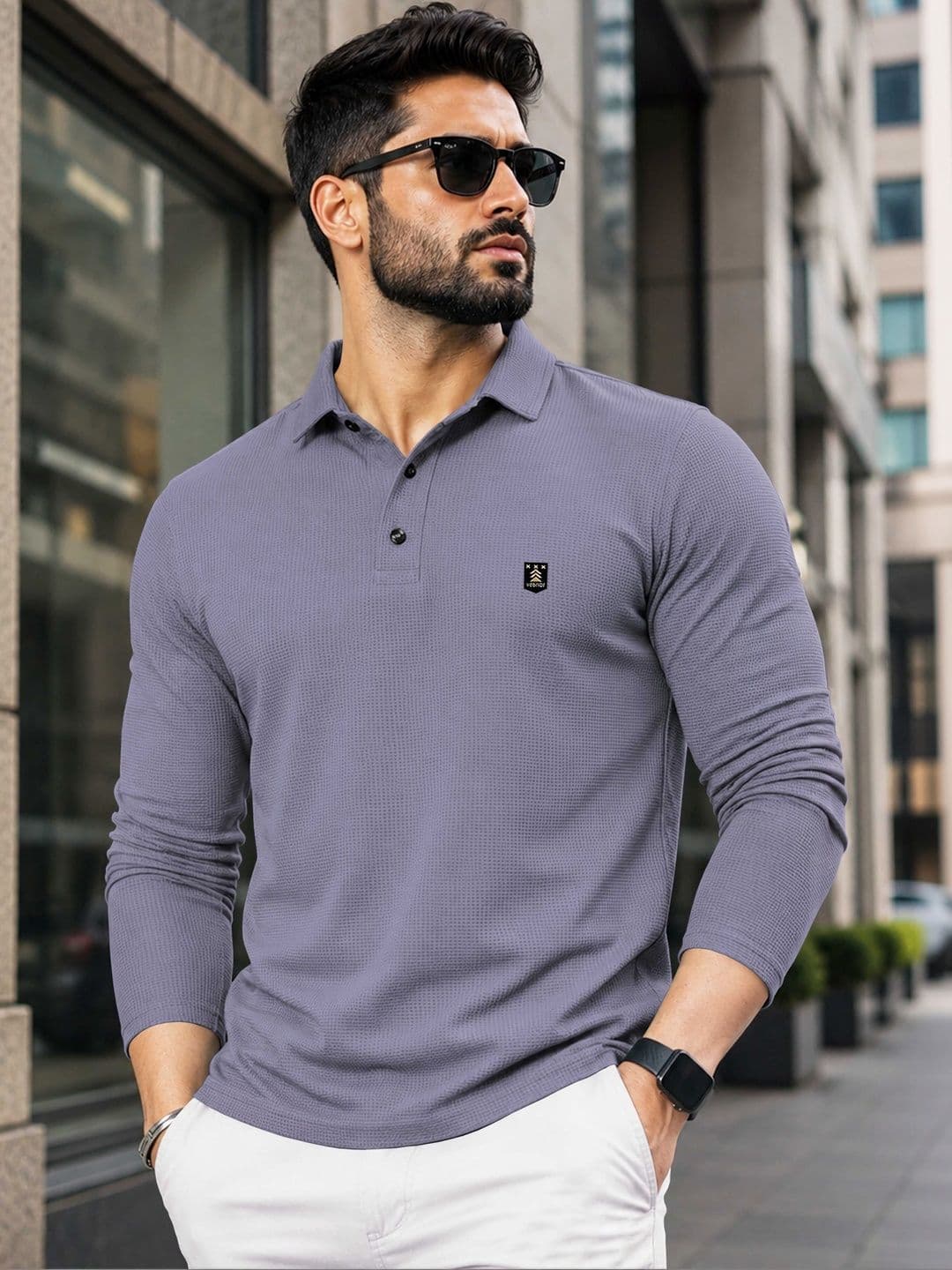 VeBNoR Men Self Design Polo Collar T-shirt - view 1