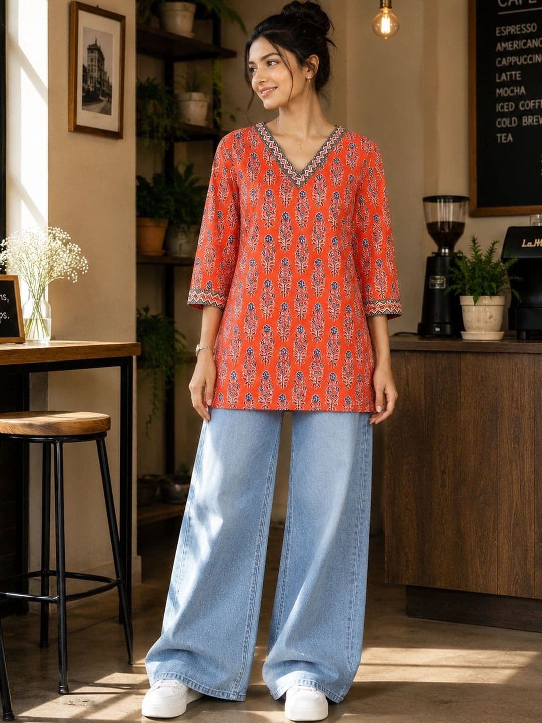 SAIYAMORI Viscose Rayon Printed Ethnic Tunic - view 1