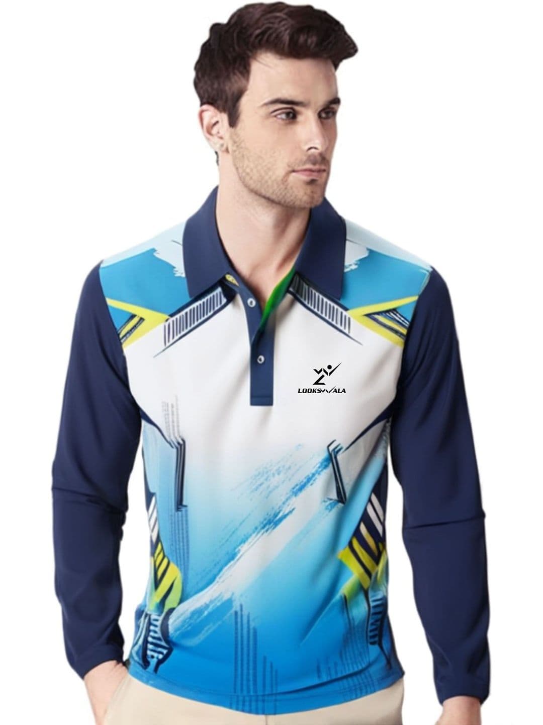 Lookswala Men Printed Polo Collar T-shirt - view 1