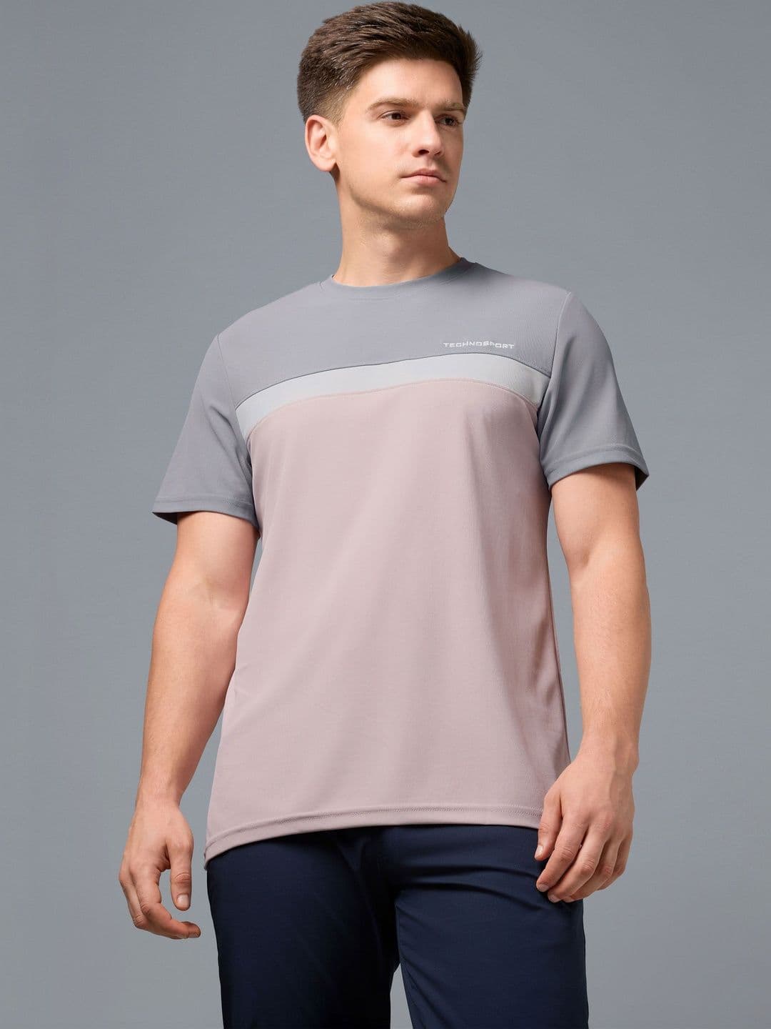Technosport Men Colourblocked Slim Fit T-shirt - view 1