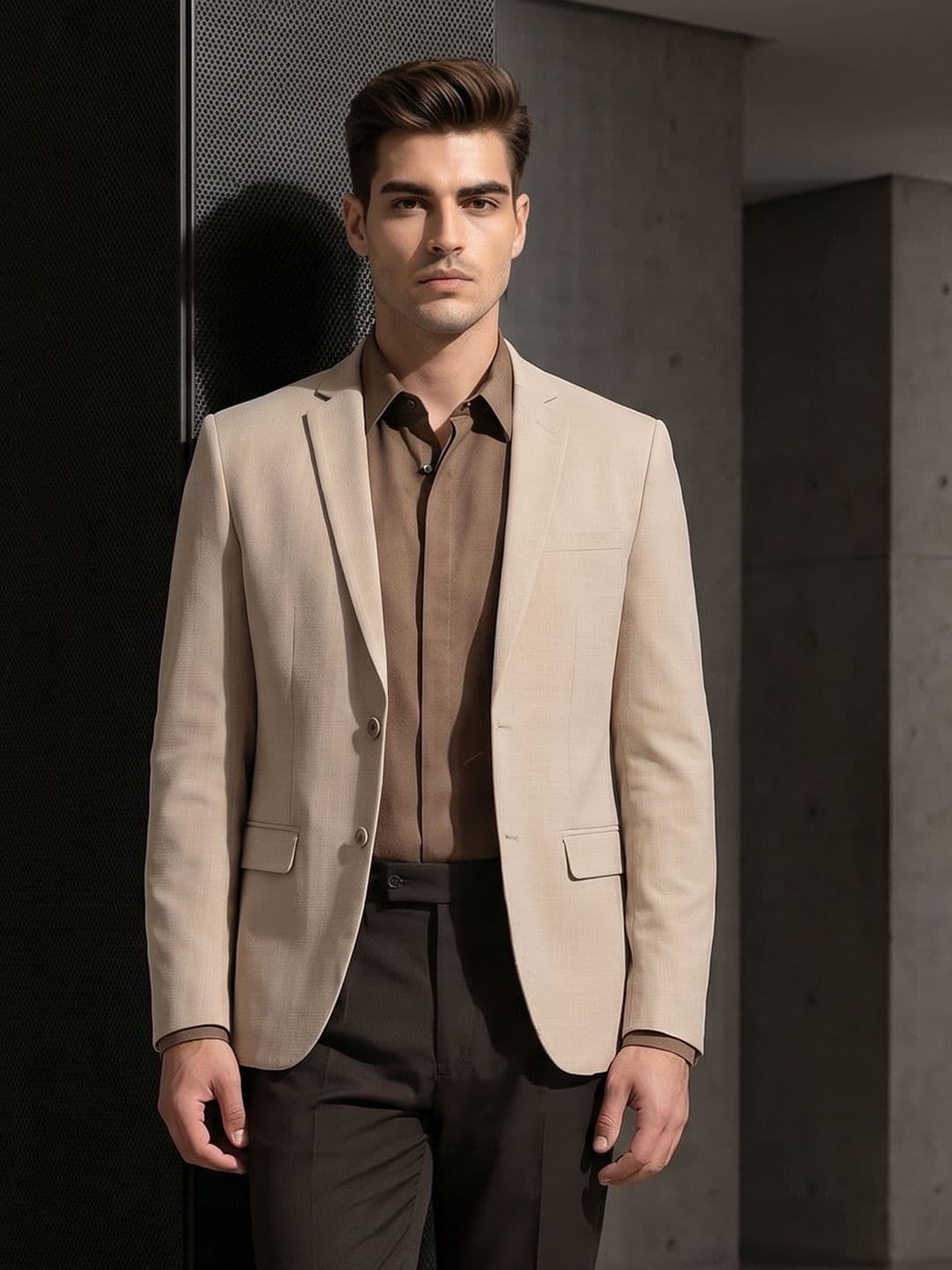 INVICTUS Slim Fit Striped Notched Lapel Single Breasted Formal Blazer - view 1