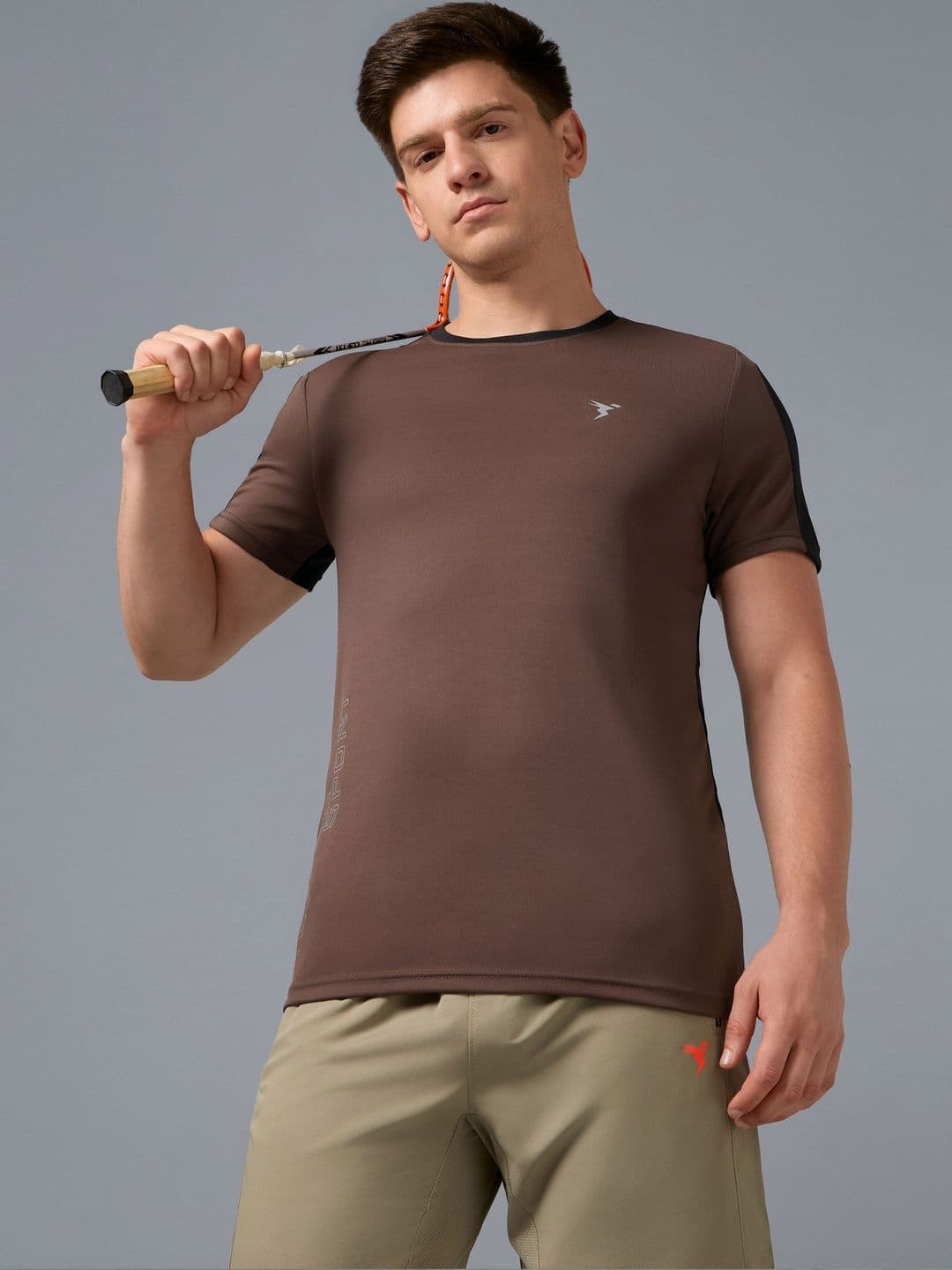 Technosport Men Brand Logo Colourblocked Slim Fit T-shirt - view 1