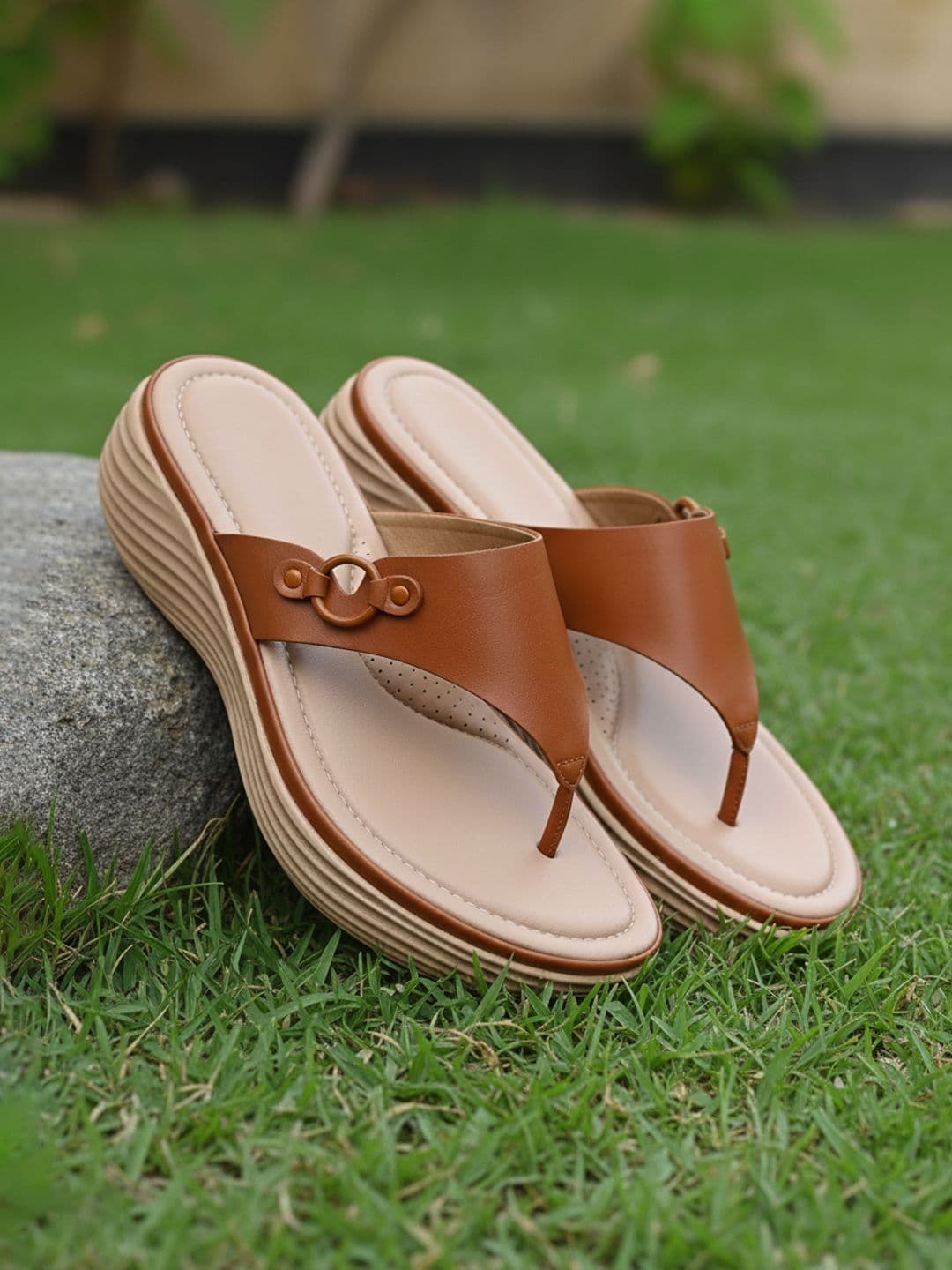 Khadims Women Open Toe Wedge Heels Sandals - view 1