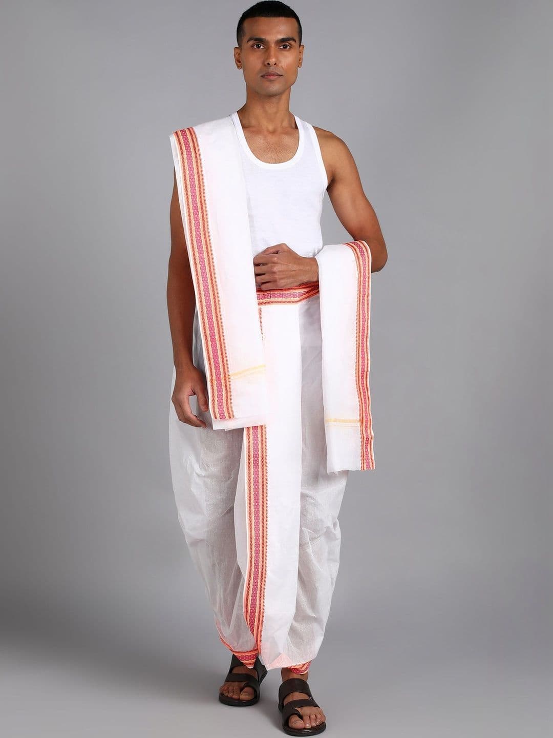 Shree shyam Handloom Men Striped Cotton Dhoti Dhotis - view 1