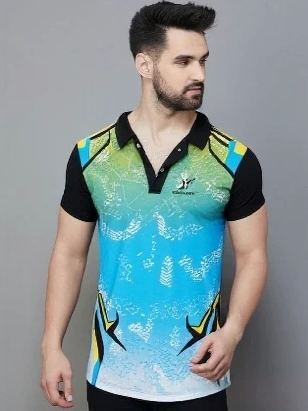 Lookswala Men Printed Polo Collar T-shirt - view 1