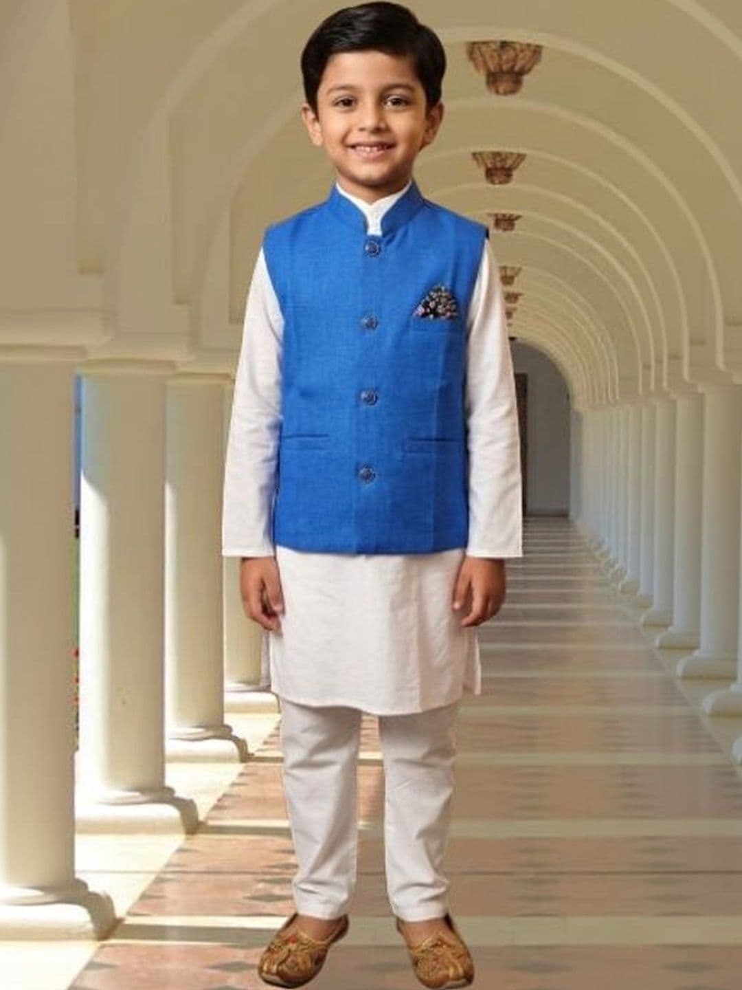 seetoo Boys Mandarin Collar Sleeveless Nehru Jackets - view 1