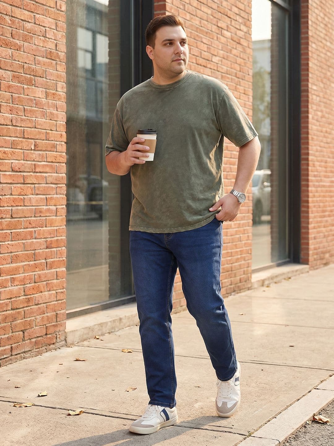 Sztori Men Plus Size Regular Fit Light Fade Stretchable Jeans - view 1