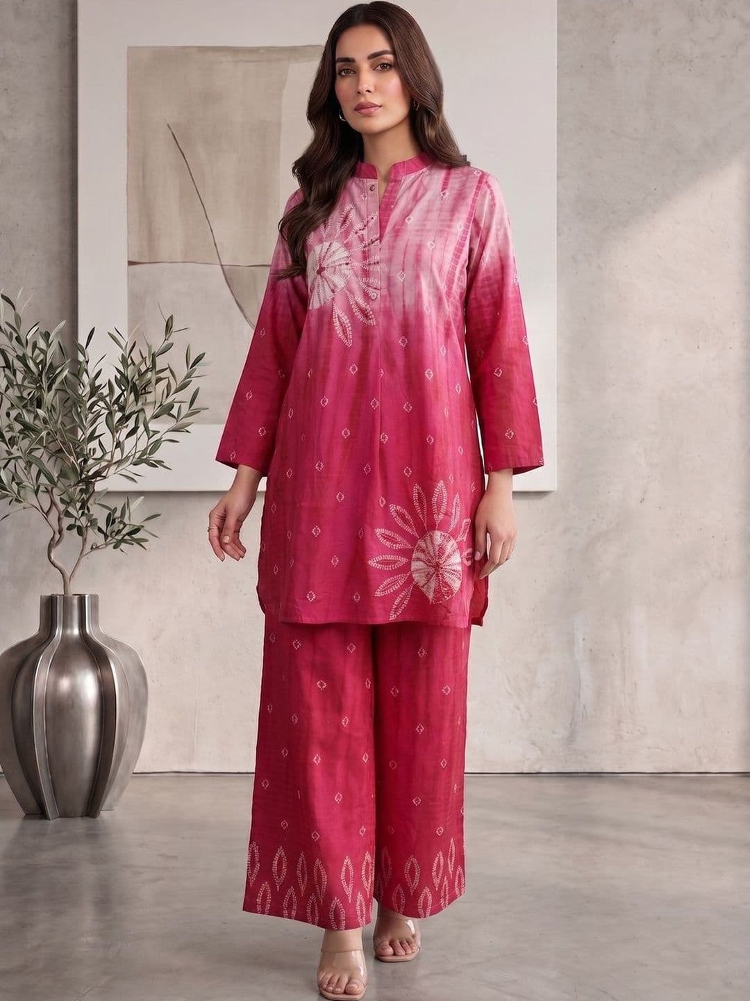 MASSTANI BY INDDUS Bohemian Dyed Tunic with Palazzos - view 1