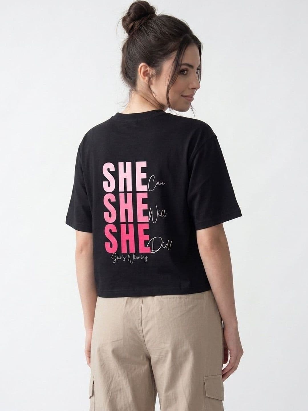 GIRL CNTRL Print Cotton Crop Top - view 1