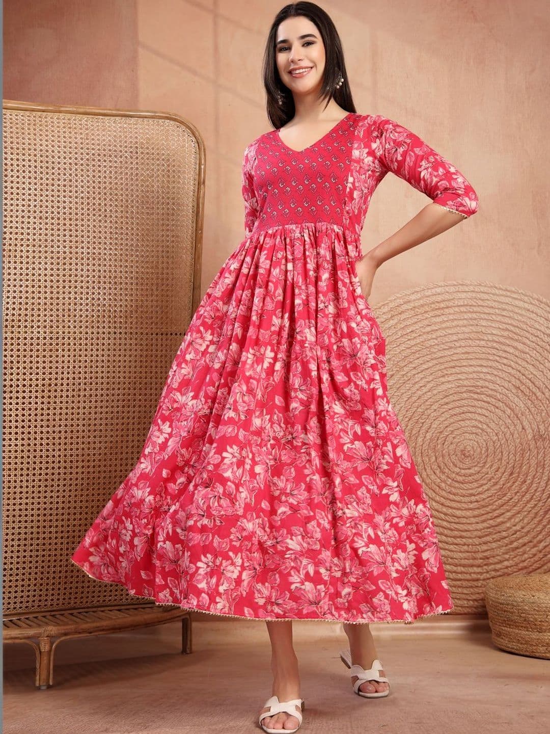 Pristyle Floral Print A-Line Maxi Dress - view 1