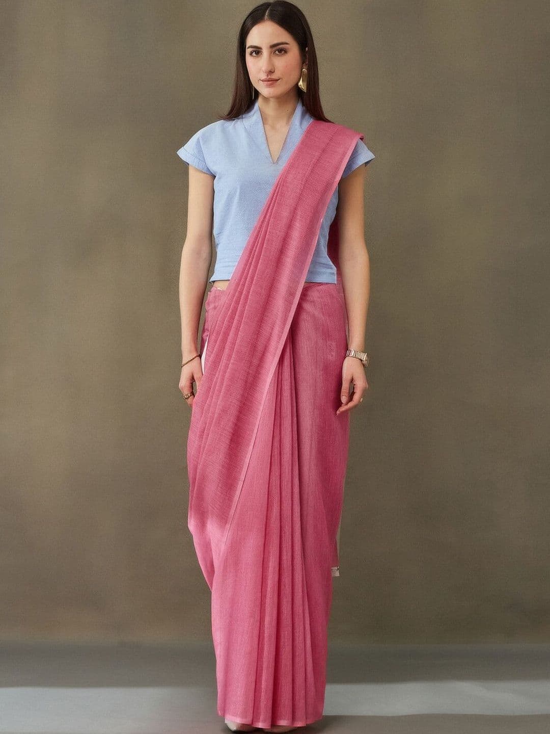 Navibhu Pure Linen Saree - view 1