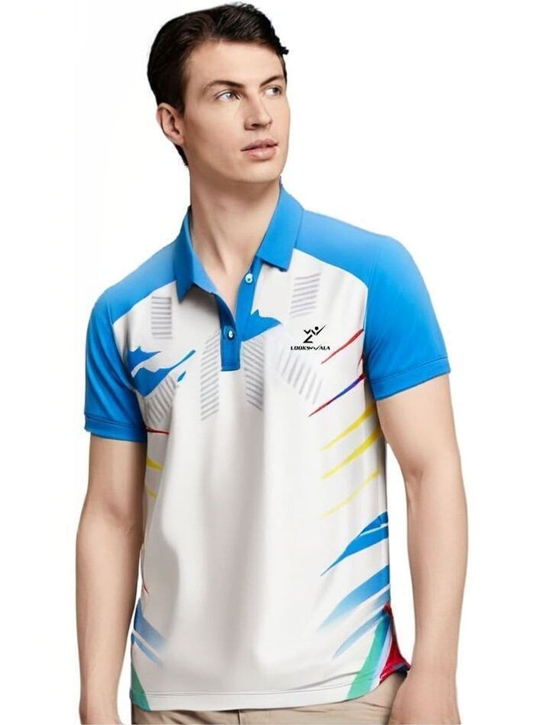 Lookswala Men Printed Polo Collar T-shirt - view 1