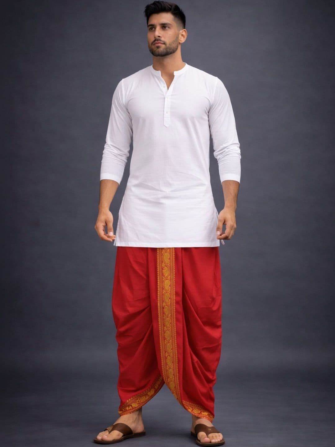 Shree shyam Handloom Men Embroidered Dhoti Dhotis - view 1