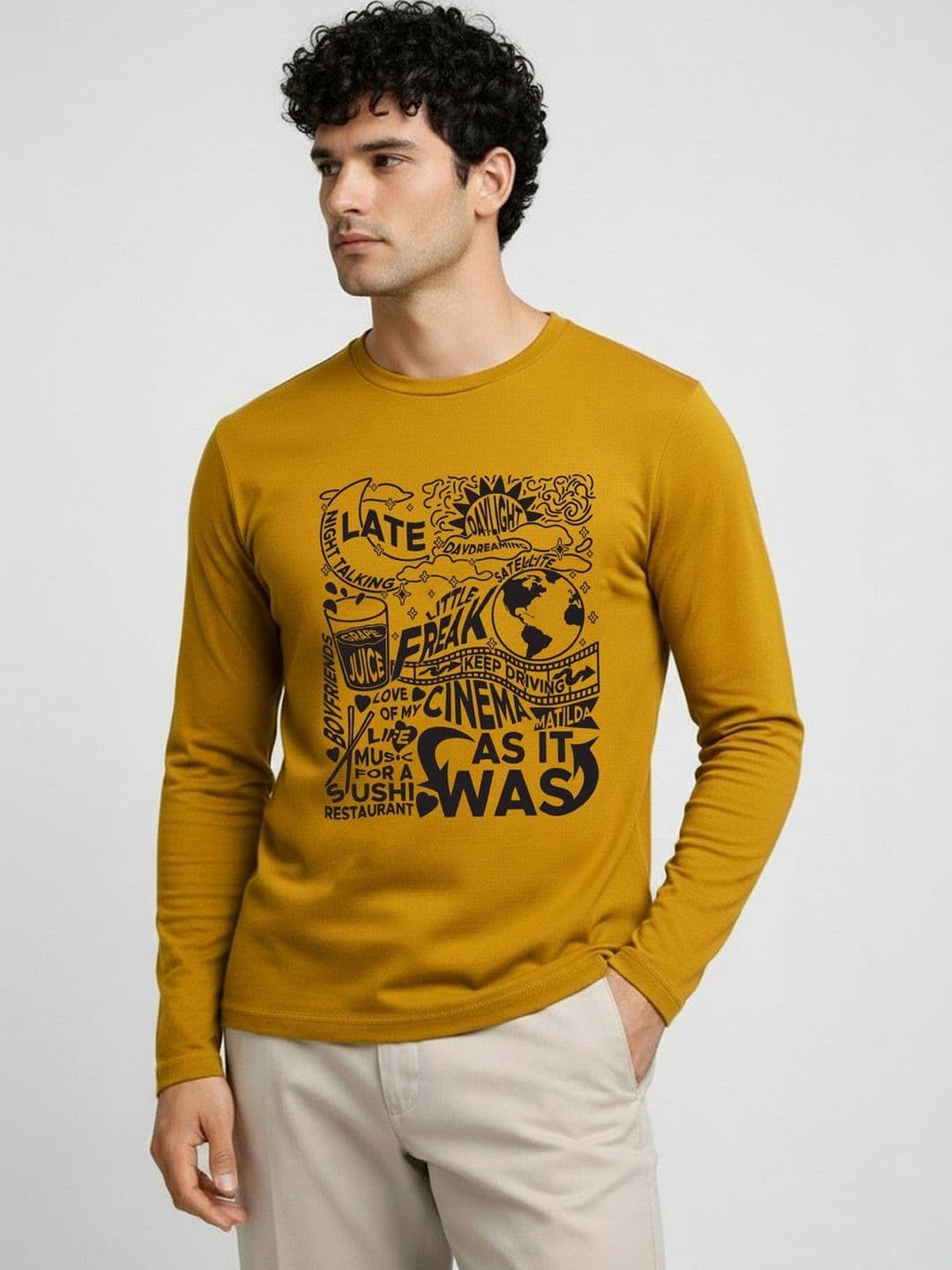 SKY HARBOAR Men Typography Printed T-shirt with Mask - view 1
