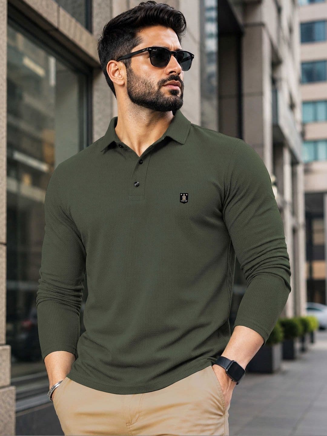VeBNoR Men Self Design Polo Collar T-shirt - view 1