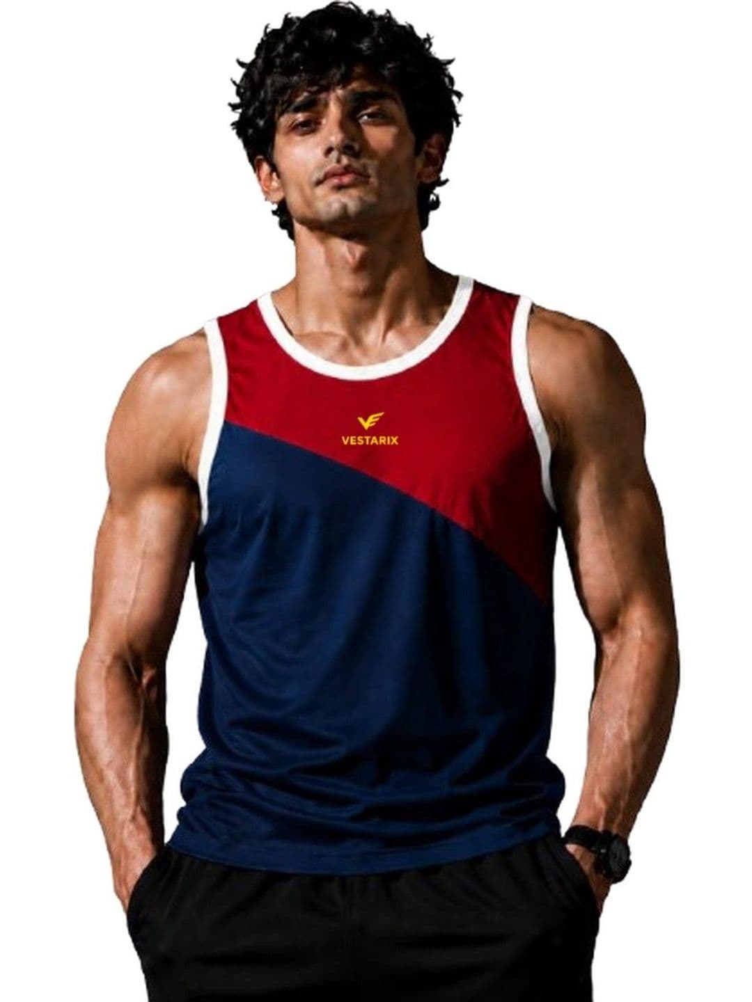 VTSPORTS Colourblocked Gym Vest - view 1