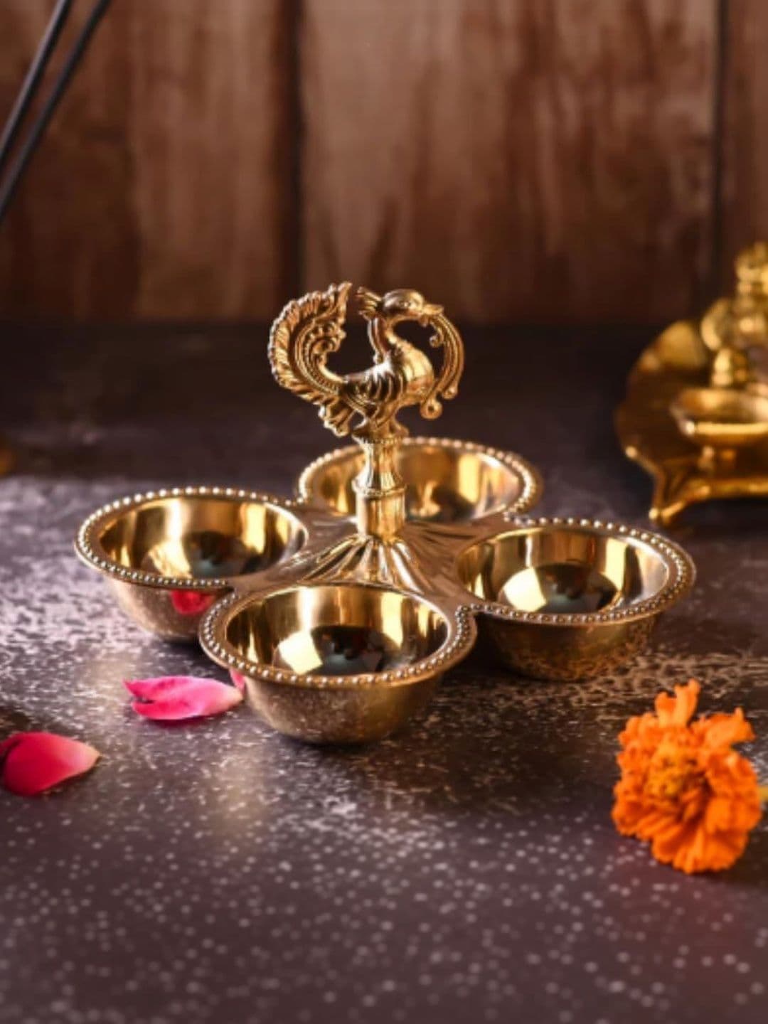 Extreme Karigari Brass Anti-Rust Diwali Haldi Kumkum Box - view 1