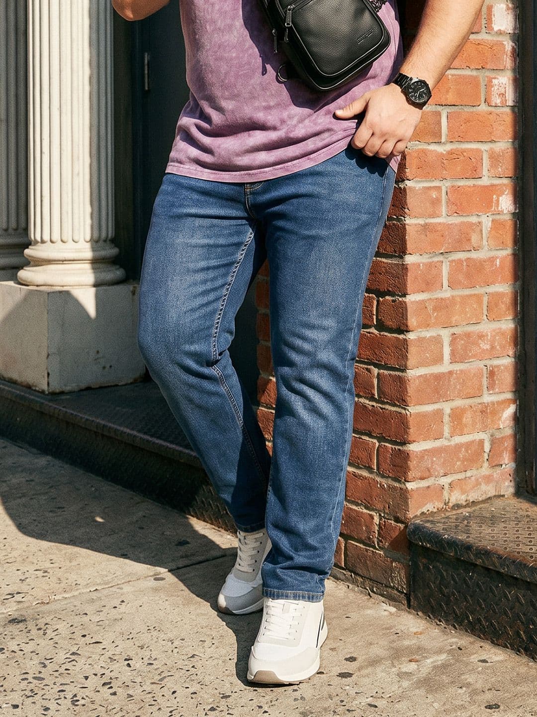 Sztori Men Plus Size Regular Fit Light Fade Stretchable Jeans - view 1