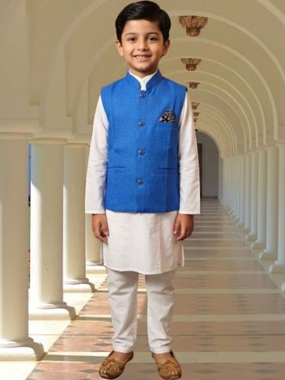 seetoo Boys Mandarin Collar Sleeveless Nehru Jackets - view 1