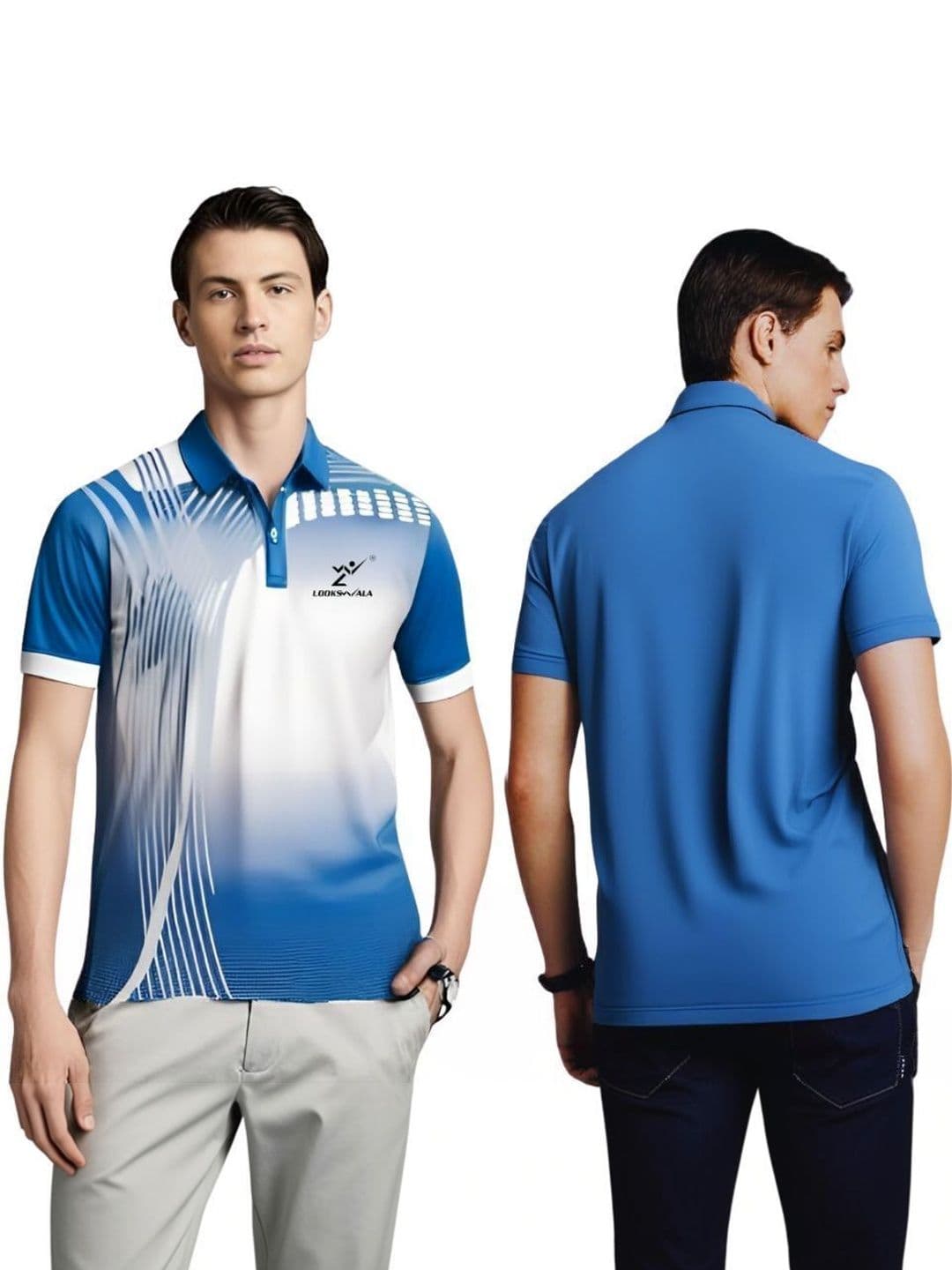 Lookswala Men Printed Polo Collar T-shirt - view 1