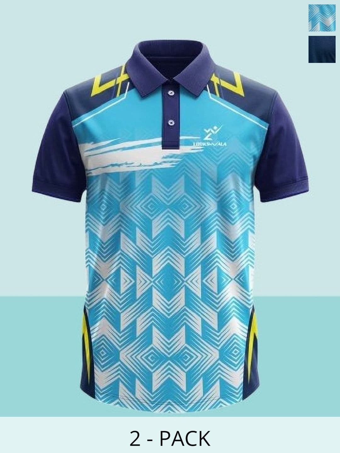 Lookswala Pack Of 2 Graphic Printed Polo Collar Regular Sleeves T-shirts - view 1
