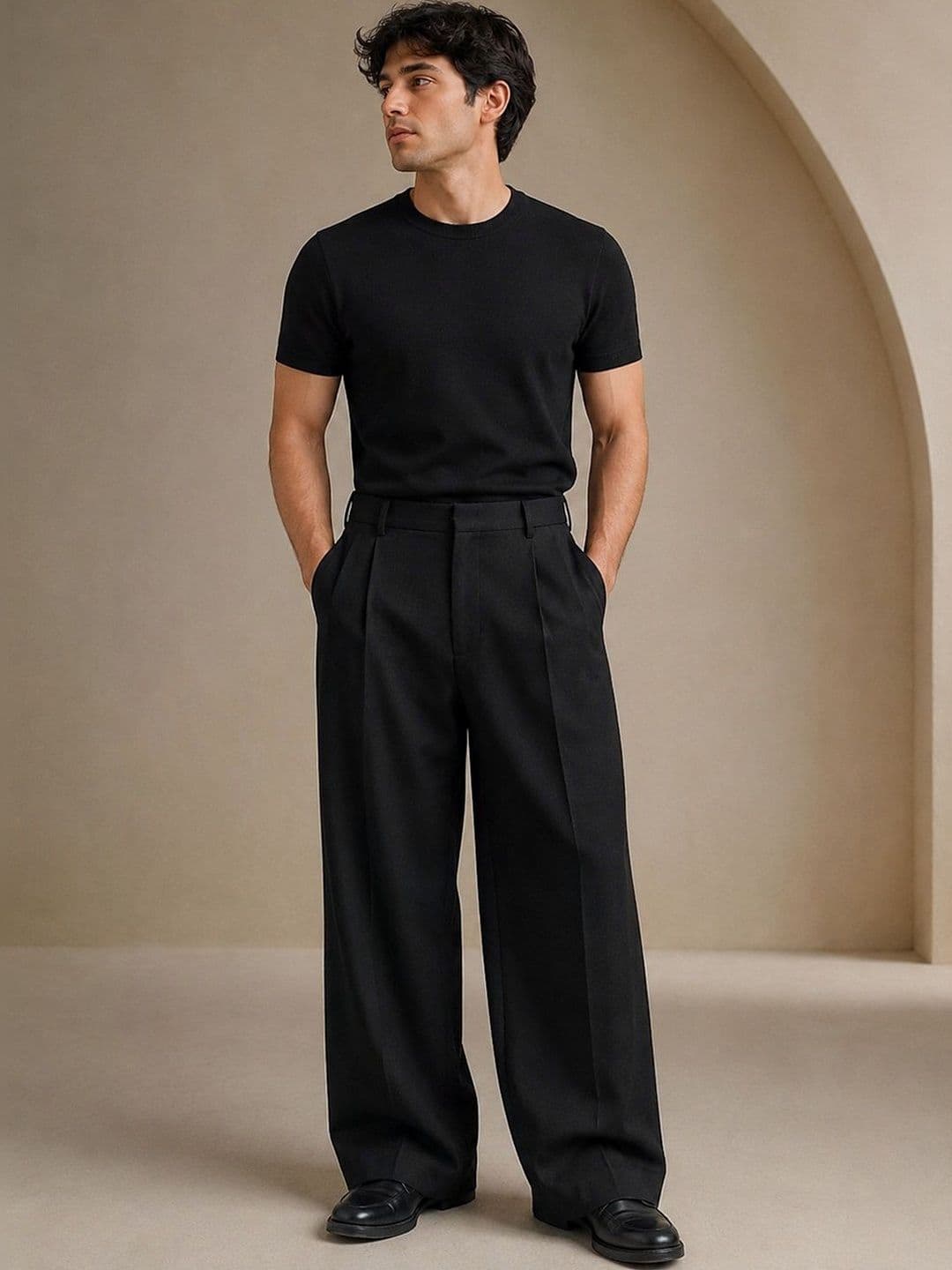 SENDIPO Men Smart High-Rise Easy Wash Pleated Trousers - view 1
