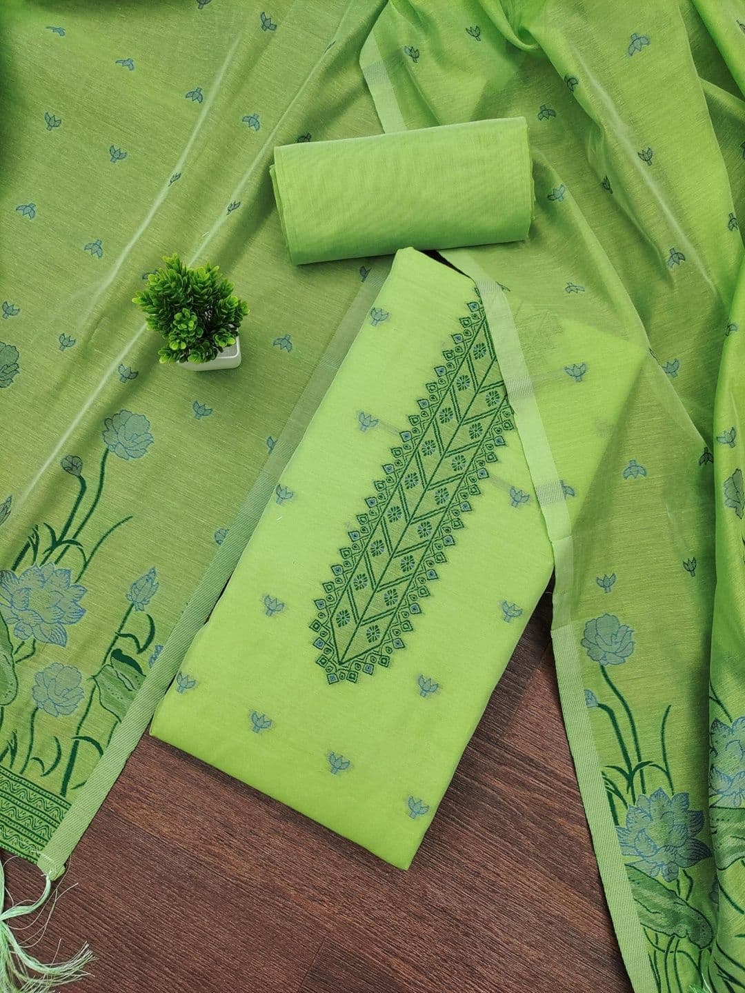 DEVANGI Pure Silk Unstitched Dress Material - view 1