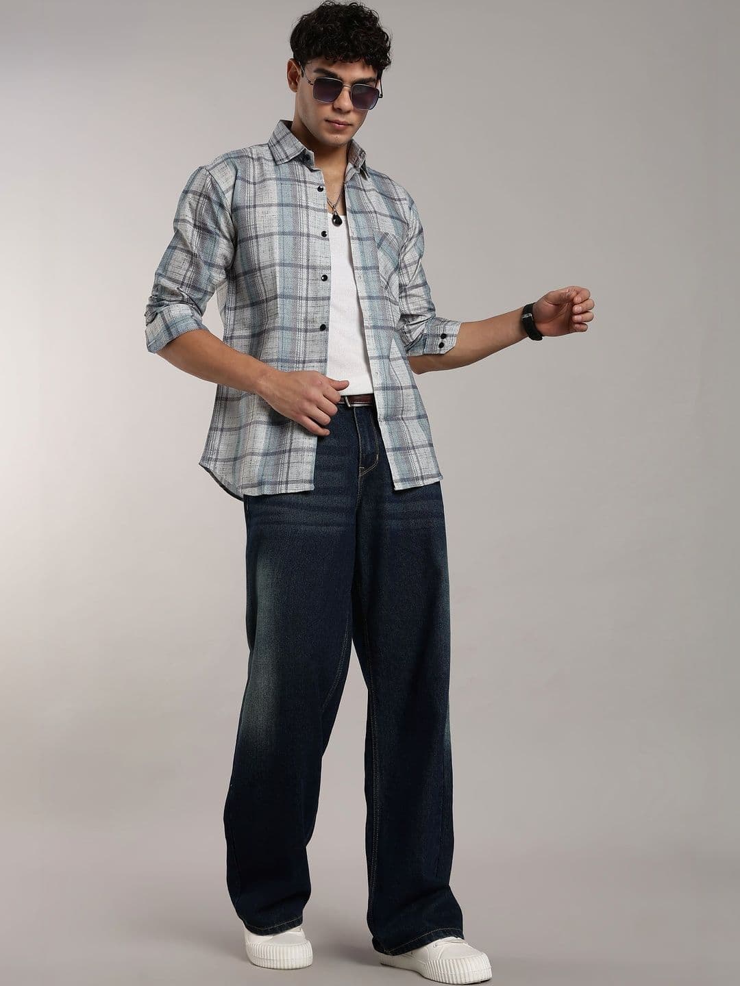 ROOPKAR Men Comfort Checked Casual Shirt - view 1